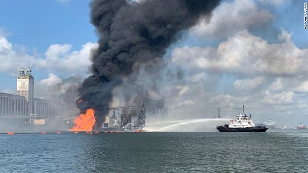 4 Missing Crew Members After Barge Hits Propane Pipeline in Port of Corpus Christi, Causing Explosion