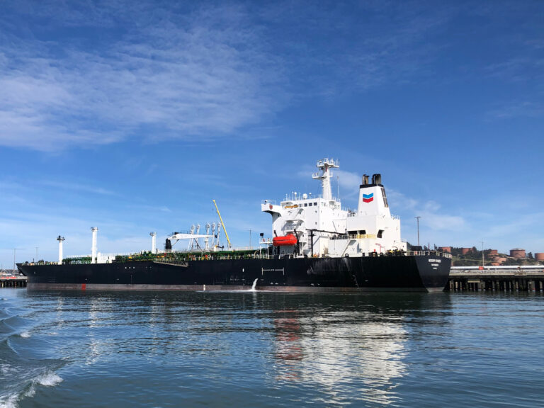 Chevron tanker Mississippi Voyager docked in Richmond, California.