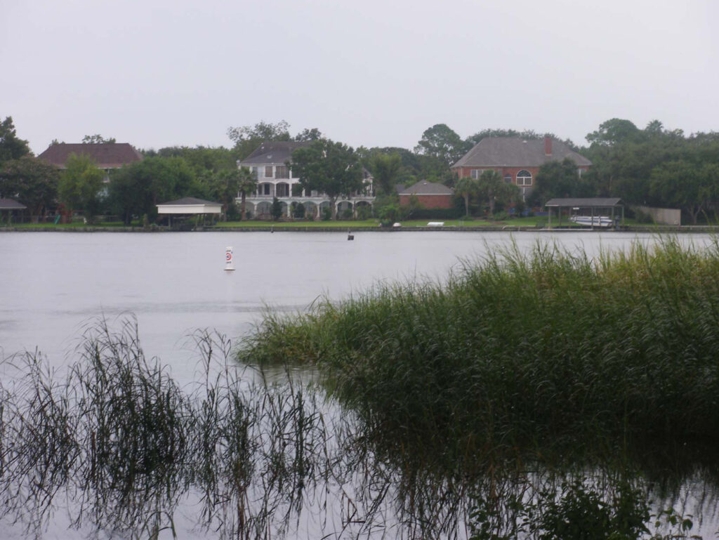 View of Clear Creek from the shore near the boating-crash scene.