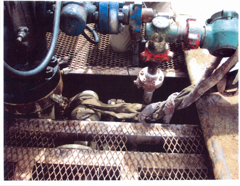 Wellsite equipment photographed in the Don O. blowout case.