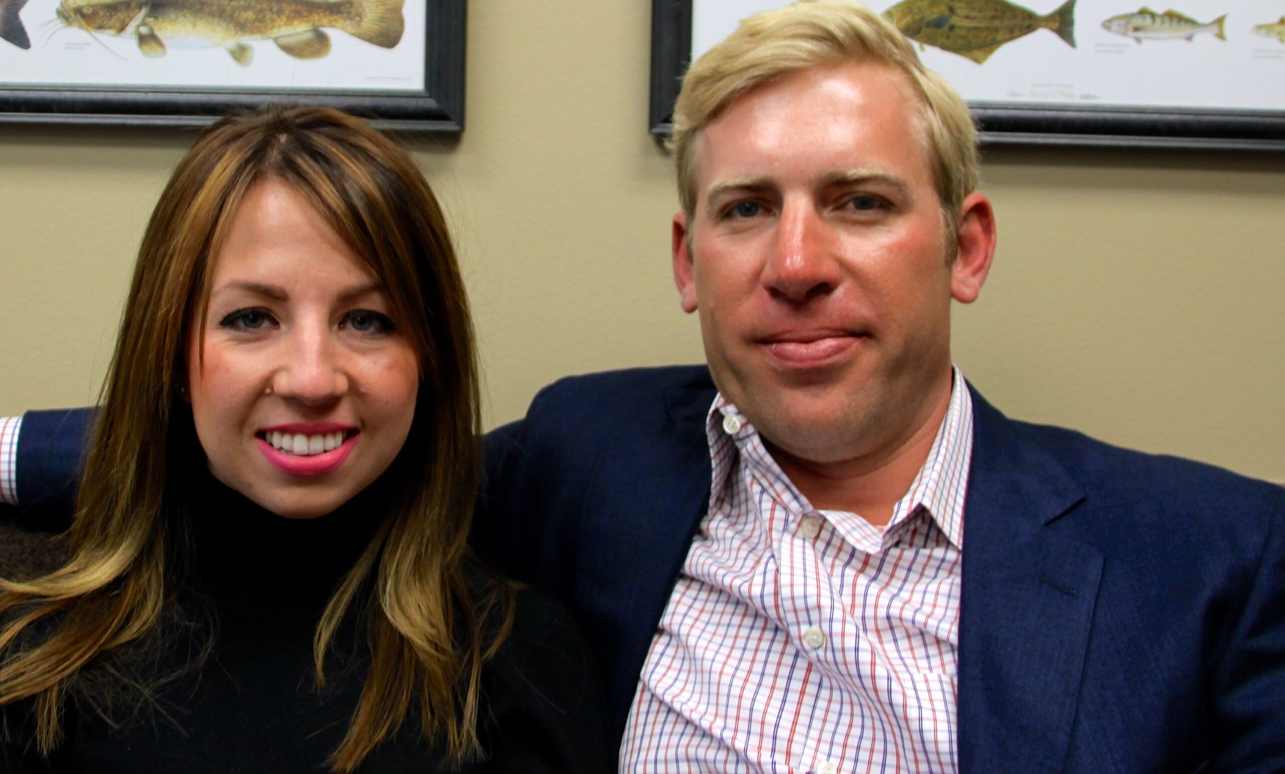 Kristin T. and Brian Beckcom together in an office.